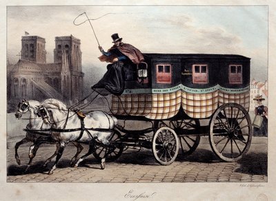 Párizsi közlekedés: Denis Auguste Raffet (1804-1860) „skót” litográfiájaként ismert omnibusz 19. századi Párizs, Musee Carnavalet alkotó: Denis Auguste Marie Raffet