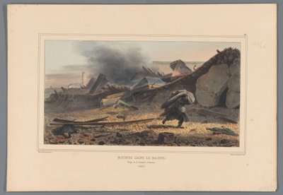 Romok, 1832 Romok a Bagnéban (cím a tárgyon) Raffet rajzai az antwerpeni fellegvár ostromának életéből (sorozat címe a tárgyon) alkotó: Denis Auguste Marie Raffet