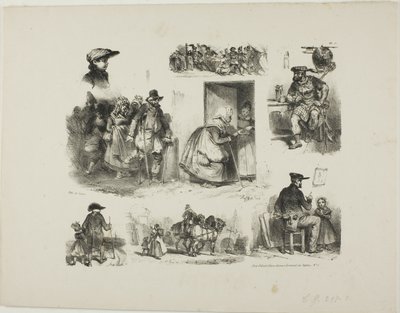 Vázlatok lapja alkotó: Denis Auguste Marie Raffet