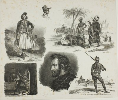 Vázlatok lapja alkotó: Denis Auguste Marie Raffet