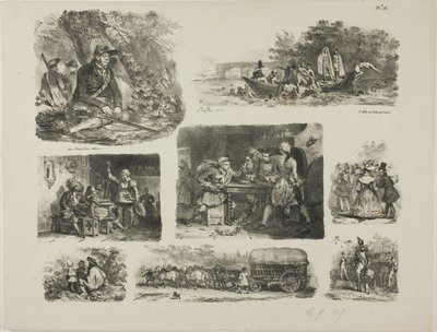 Vázlatok lapja alkotó: Denis Auguste Marie Raffet