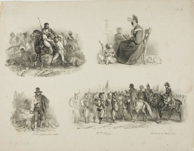 Vázlatok lapja alkotó: Denis Auguste Marie Raffet