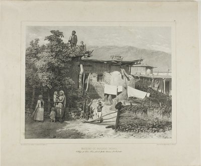 Tatár parasztok házai Déré-Koui faluban, Jalta közelében, Krím, 1837. augusztus 31. alkotó: Denis Auguste Marie Raffet