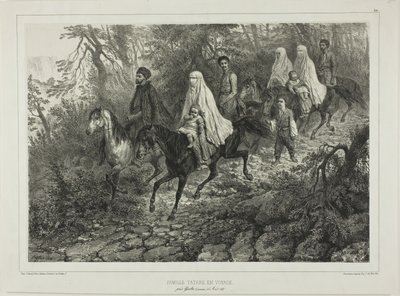 Utazó tatár család, Jalta közelében, Krím, 1837. augusztus 15. alkotó: Denis Auguste Marie Raffet