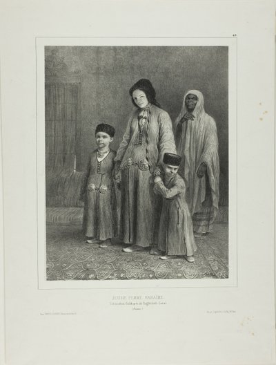Fiatal karaim nő, Tchioufout-Galech, Baghtcheh-Saraï közelében, Krím-félsziget alkotó: Denis Auguste Marie Raffet
