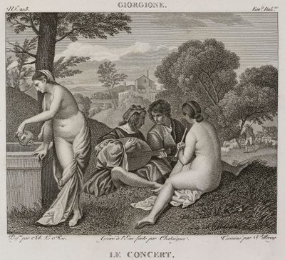 Denis-Sébastien Leroy, Antoine-Claude-François Villerey és Chataigner - A koncert, Giorgione után - 1802-1815 alkotó: Denis Sebastien Leroy