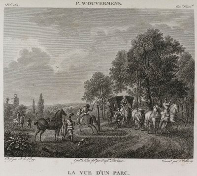 Denis-Sébastien Leroy, Antoine-Claude-François Villerey és Jean Duplessis-Bertaux - Egy park látképe, Wouwerman után - 1802-1815 alkotó: Denis Sebastien Leroy