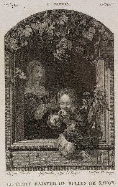 Denis-Sébastien Leroy, Lerouge és De Launay - A kis szappanbuborékfőző, Frans van Mieris az idősebb után - 1802-1815 alkotó: Denis Sebastien Leroy
