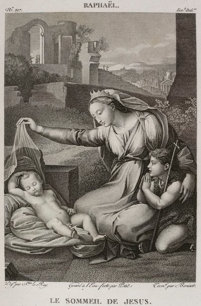 Denis-Sébastien Leroy, Petit és Bovinet - Jézus alvása, Raffaello után - 1802-1815 alkotó: Denis Sebastien Leroy
