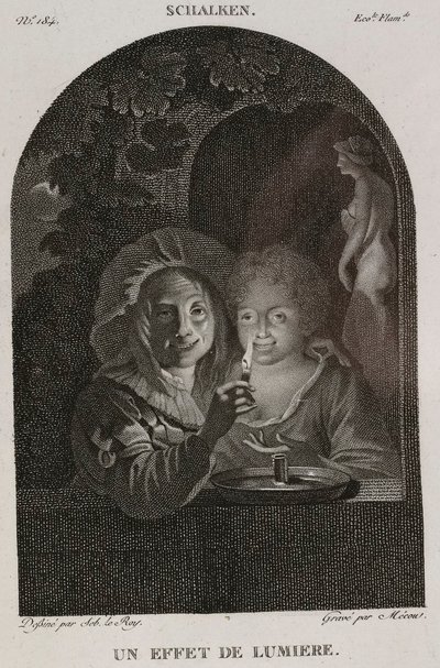 Denis-Sébastien Leroy et Mécou - A fény hatása, Schalken után - 1802-1815 alkotó: Denis Sebastien Leroy