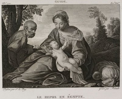 Denis-Sébastien Leroy et Ribault - A pihenés Egyiptomban, Guido Reni után - 1802-1815 alkotó: Denis Sebastien Leroy