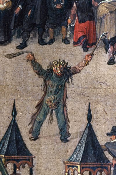 Izabella főhercegnő diadala a brüsszeli Ommeganckban 1615. május 31-én, egy ördögruhás alak részlete, 1615 (75629 részlet) alkotó: Denys van Alsloot
