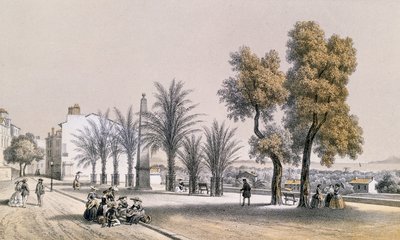 Kilátás a pálma sétányra Hyeresben, a Cote d