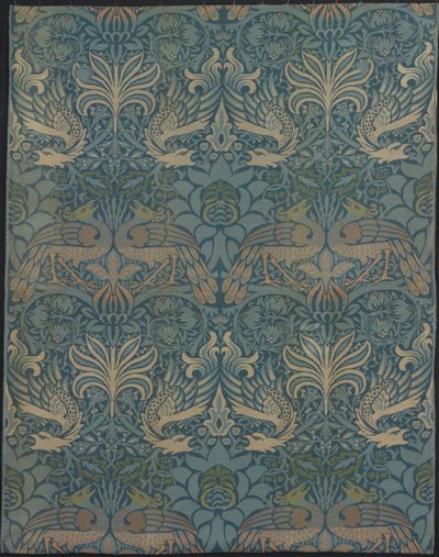 Páva és sárkány című panel alkotó: Designed by William Morris