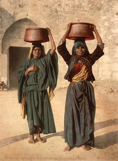 Tejárusok Siloamban, Szentföldön, 1890 körül (fotomechanikai nyomat) alkotó: Detroit Photographic Co.