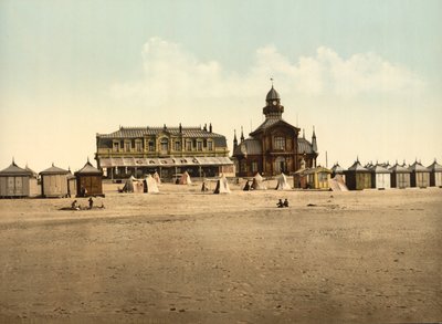 Beach and Casino, Calais, Franciaország, 1900 körül alkotó: Detroit Publishing Co.