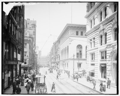 Corner of Fifth Avenue és Wood Street, Pittsburgh, Pa. alkotó: Detroit Publishing Co.