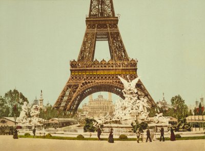 Eiffel-torony és szökőkút, Exposition Universelle, Párizs, Franciaország, 1900 körül alkotó: Detroit Publishing Co.