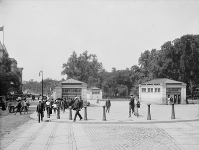 Metró be- és kijárata, Boston Common, Boston, Massachusetts, USA, 1900 körül alkotó: Detroit Publishing Co.