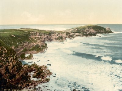 Towan Head, Newquay, Cornwall, Anglia, Photochrome Print, 1900 körül alkotó: Detroit Publishing Co.