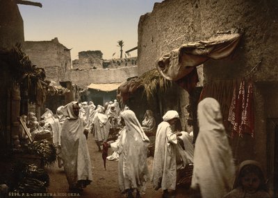 Algériai utca Sidi Okbában, 1899 körül (photochrom) alkotó: Detroit Publishing Co.