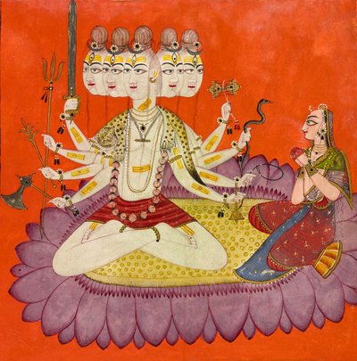 Sadashiva, amelyet Parvati imádott, kb. 1690. alkotó: Devidasa