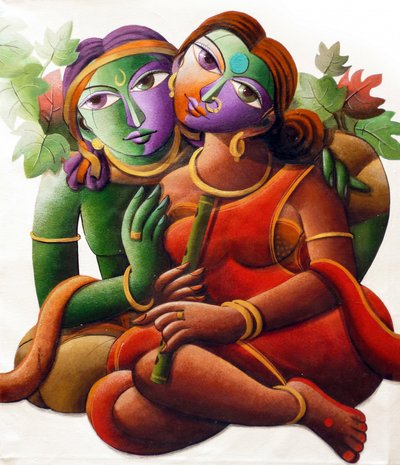 Színes indiai pár alkotó: Dhananjoy Mukherjee