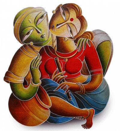 Indiai zenészpár alkotó: Dhananjoy Mukherjee