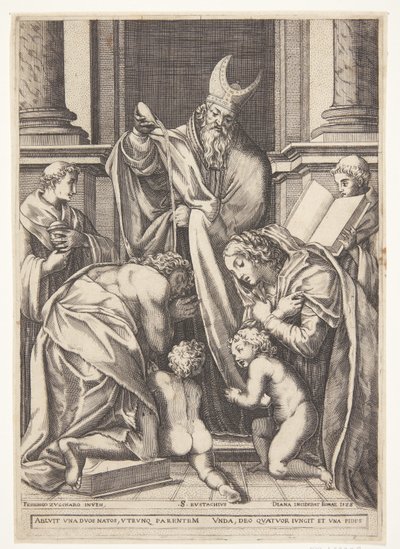 Szent Eustacius megkeresztelkedett alkotó: Diana Scultori