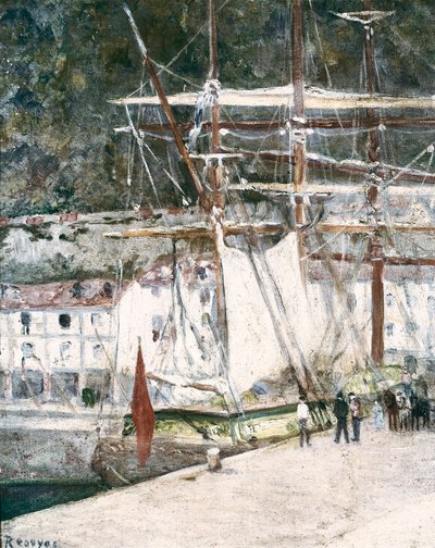 "" Kilátás San Sebastian kikötőjére (San Sebastian, San Sebastian) Spanyolországban "" Dario de Regoyos (1875-1913) festménye, San Sebastian. San Telmo Városi Múzeum alkotó: Diario or Dario de Regoyos y Valdes