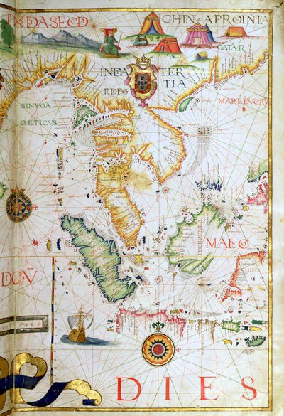 Délkelet-Ázsia szárazföldi része, részlet egy 1565-ös világatlaszból. alkotó: Diego Homem