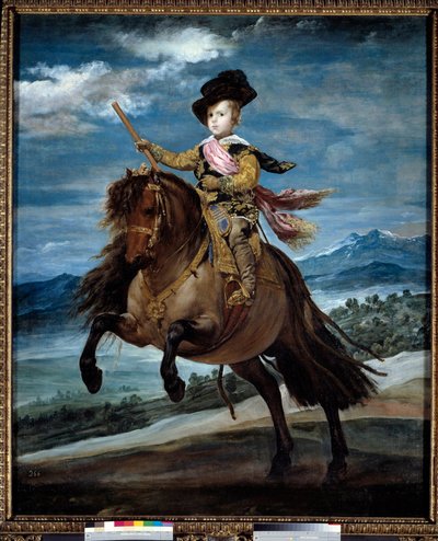 Baltasar Carlos herceg (1629-1646) lovas portréja. Diego Rodriguez de Silva y Velasquez (1599-1660) festménye alkotó: Diego Velázquez