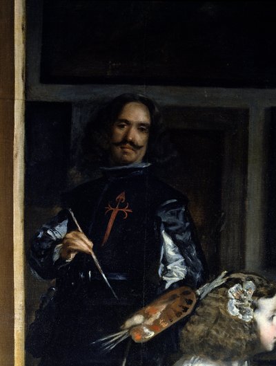 Las Meninas. Részlet: a festő önarcképe a festőállványa előtt alkotó: Diego Rodriguez de Silva y Velazquez