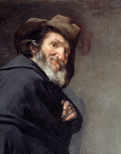 Menippe (Részlet). Menippe de Sinope portréja, a cinikus iskola görög költője és filozófusa, aki az ie 4. és 3. század között élt. Diego Rodriguez de Silva y Velasquez (1599-1660) festménye alkotó: Diego Velázquez