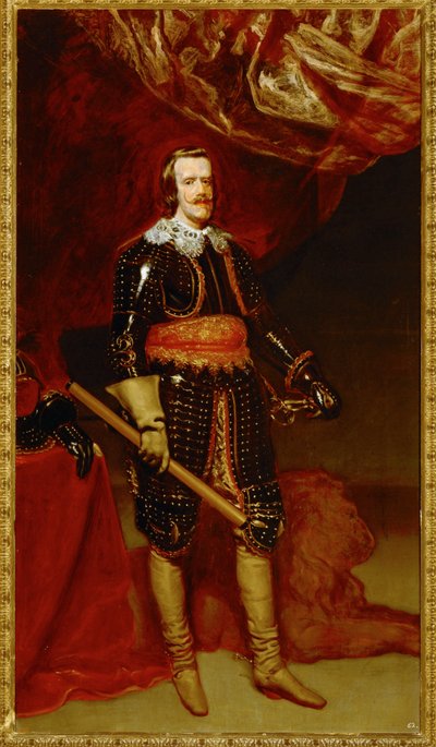 IV. Fülöp páncélban, lábainál oroszlán ... (festmény, vászon) alkotó: Diego Rodriguez de Silva y Velazquez