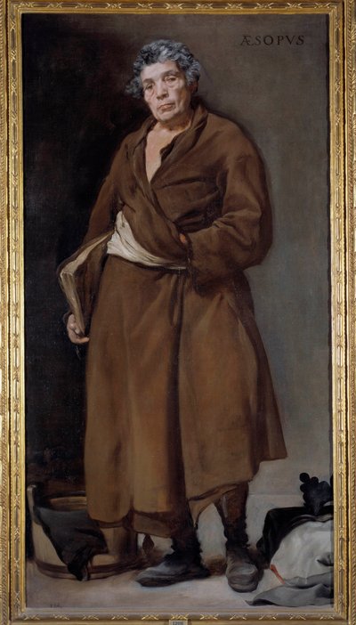A görög író, Esope (Esop vagy Esop, ie 6. század) portréja, aki feltalálta Diego Rodriguez de Silva y Velasquez festményét (1599-1660) alkotó: Diego Velázquez