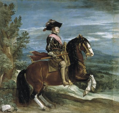 IV. Fülöp spanyol király lovas portréja alkotó: Diego Velázquez