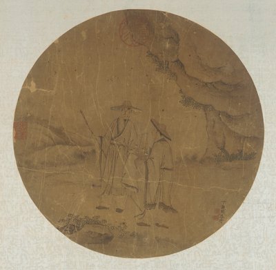 Táj: két figura alkotó: Ding Guanpeng