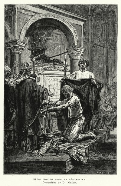 Louis Le Debonnaire lerakása (metszet) alkotó: Diogene Ulysse Napoleon Maillart