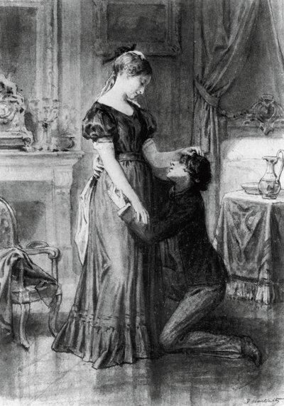 Illusztráció a Confession of Child Of Century, Alfred de Musset (1810-1857) regényéhez, metszet Diogene Ulyssee Napoleon Maillart (1840-1926) rajza alapján alkotó: Diogene Ulysse Napoleon Maillart