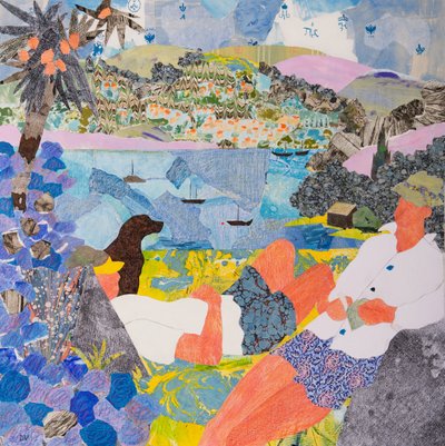 A tenger mellett, 2017 (kollázs) alkotó: Dione Verulam