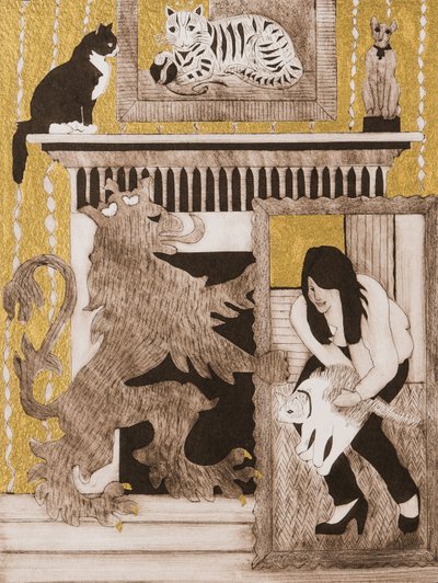 Macskák, 2017 (kollázs) alkotó: Dione Verulam