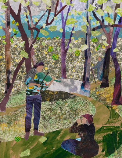 Játék madárdalra (kollázs) alkotó: Dione Verulam