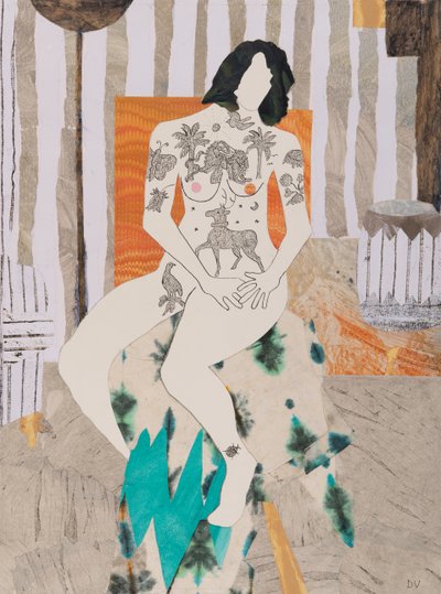 Tetoválások a divat, meztelen (kollázs) alkotó: Dione Verulam