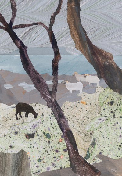 Nedves nap a tenger mellett (kollázs) alkotó: Dione Verulam