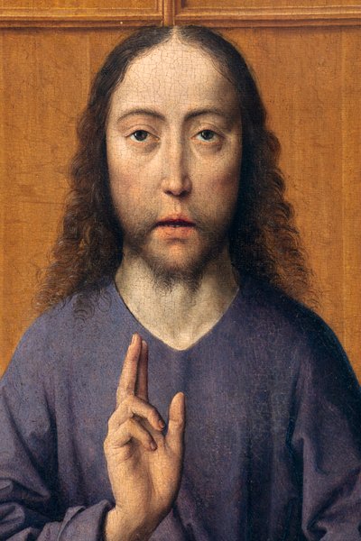 Plébániatemplom (Szent Péter plébániatemplom). festmény. Utolsó vacsora. Dirk Bouts. 1464-1468. Részlet. Központi panel. alkotó: Dirck Bouts
