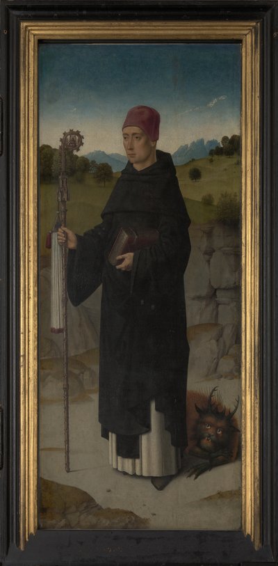 Szent Bernát, bal oldali tábla a Szent Erasmus-triptichonról, 1460 körül (olaj, tábla) alkotó: Dirck Bouts