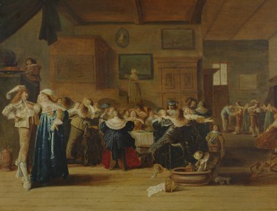 Találkozás egy belső térben alkotó: Dirck Hals