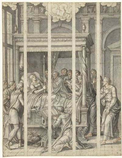 Szűz Mária halála alkotó: Dirck Pietersz. Crabeth