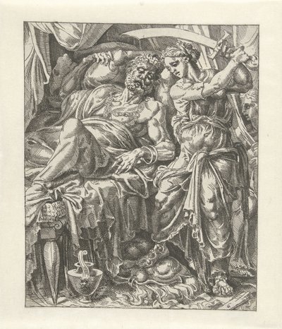 Judit Onthoofdt Holofernes Judith in Holofernes (sorozat címe) alkotó: Dirck Volckertsz. Coornhert (attributed to)